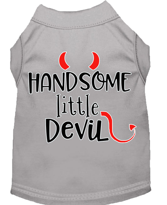 Handsome Little Devil Screen Print Dog Shirt Grey XXXL - Luminous Bear Shop