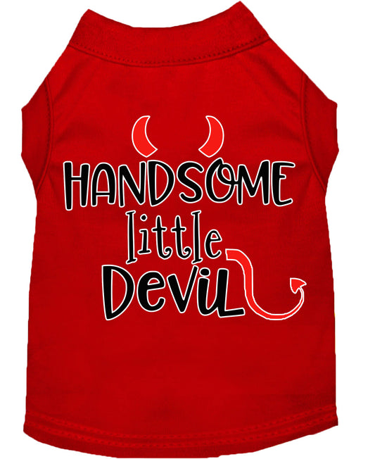 Handsome Little Devil Screen Print Dog Shirt Red XS - Luminous Bear Shop