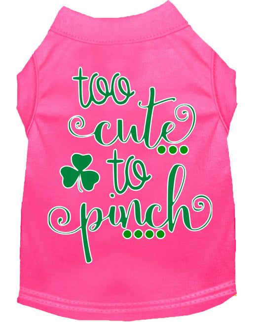 Too Cute to Pinch Screen Print Dog Shirt Bright Pink Lg - Luminous Bear Shop