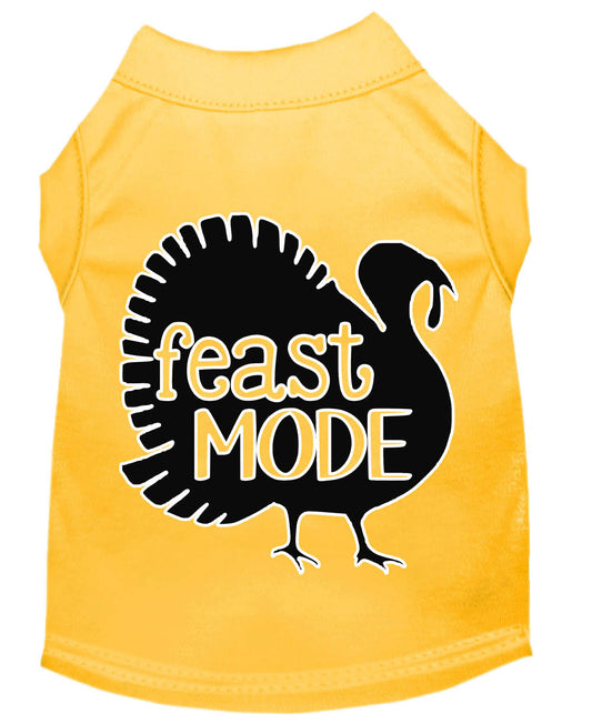 Feast Mode Screen Print Dog Shirt Yellow Sm - Luminous Bear Shop