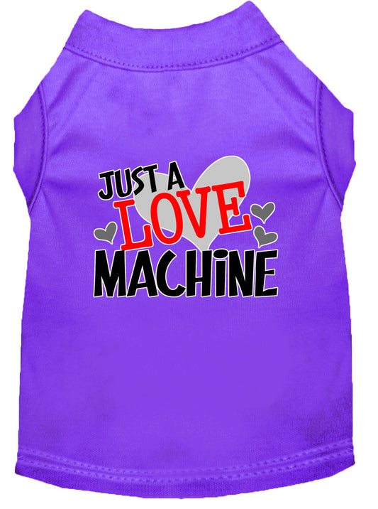 Love Machine Screen Print Dog Shirt Purple Lg - Luminous Bear Shop