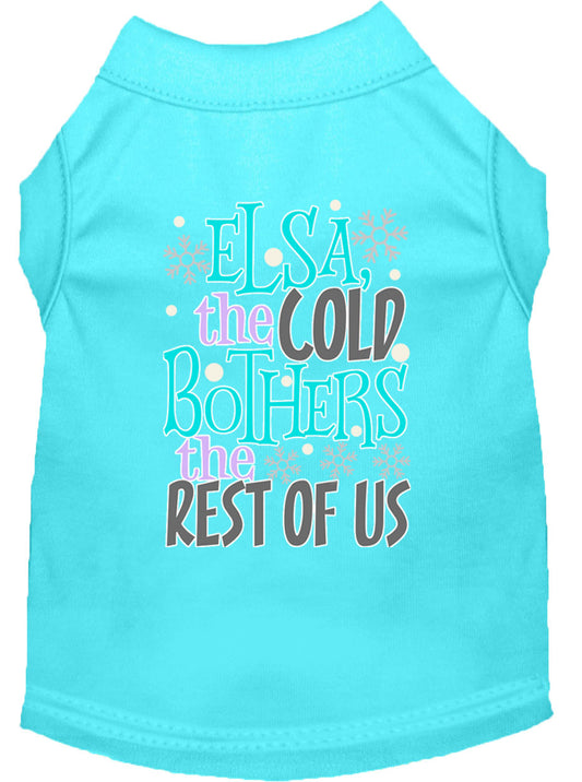 Elsa, the Cold Screen Print Dog Shirt Aqua XL - Luminous Bear Shop