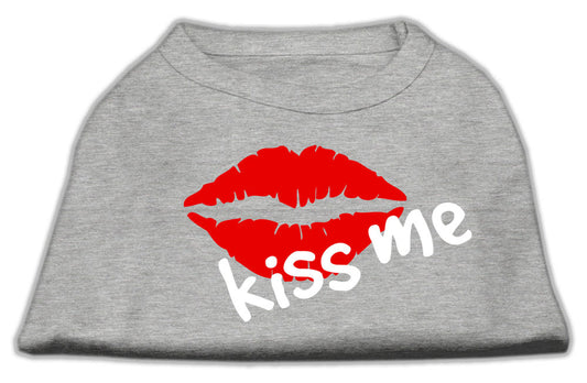 Kiss Me Screen Print Shirt Grey Med - Luminous Bear Shop