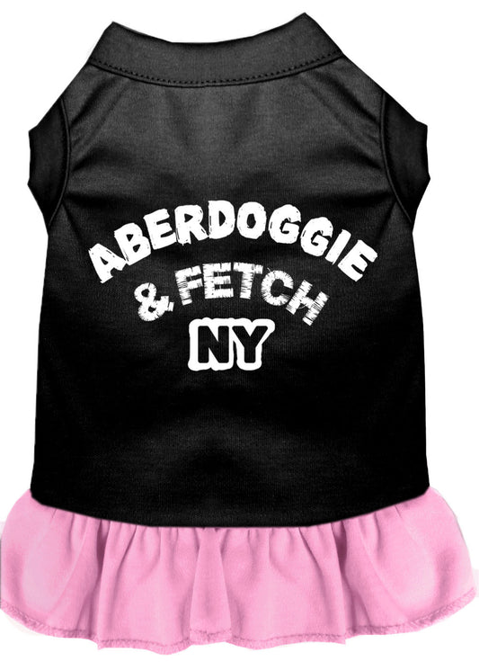 Aberdoggie NY Screen Print Dog Dress Black with Light Pink Sm - Luminous Bear Shop