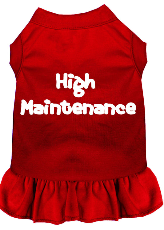 High Maintenance Screen Print Dress Red Sm - Luminous Bear Shop