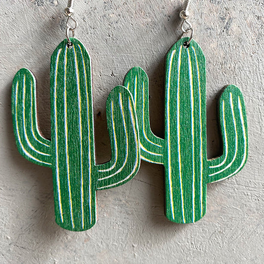 Iron Hook Wooden Earrings - Luminous Bear Shop