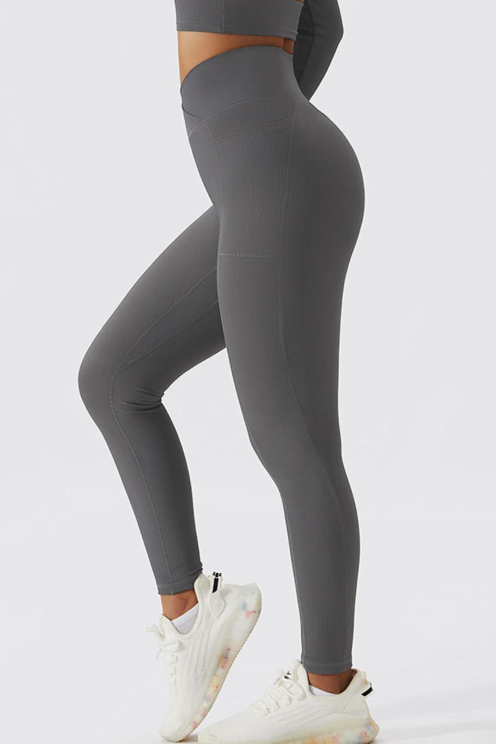 Basic Bae Crossover Waist Active Leggings - Luminous Bear Shop