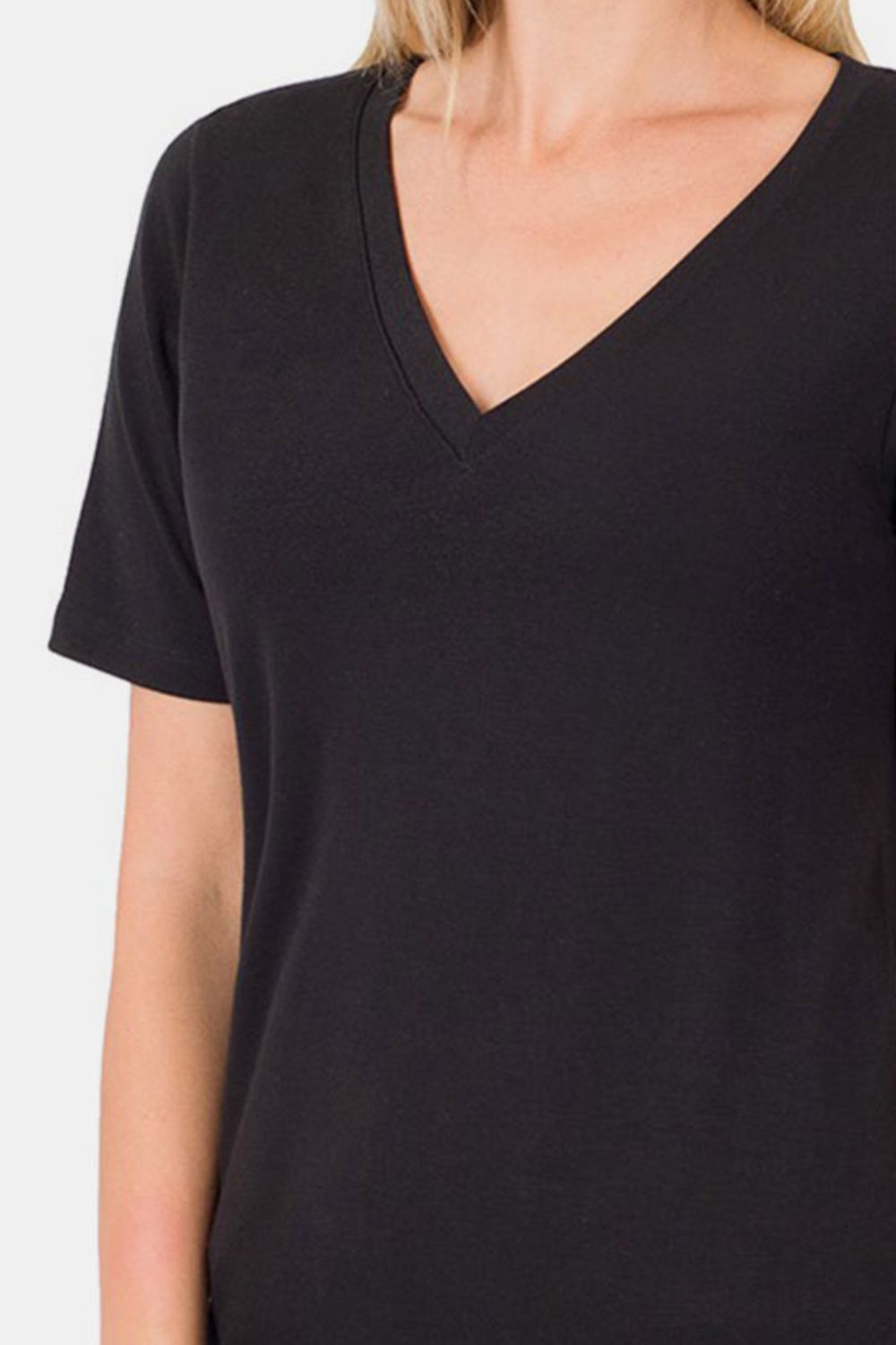 Zenana V-Neck Short Sleeve T-Shirt - Luminous Bear Shop