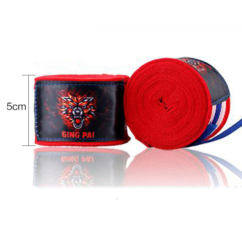 Style: Red stripes, Size: 5m - Cotton Muay Thai Sanda Boxing Bandage