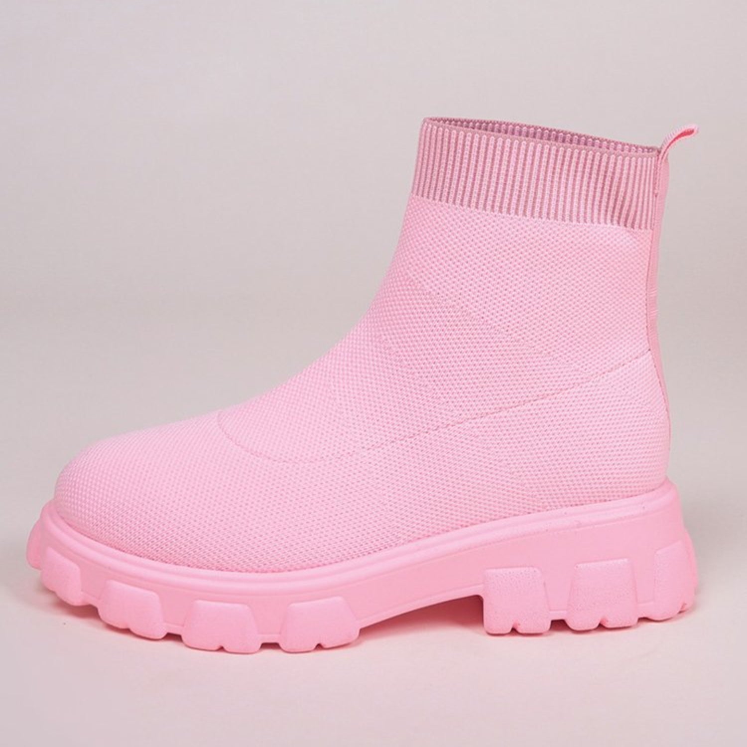Mesh Round Toe Platform Boots - Luminous Bear Shop