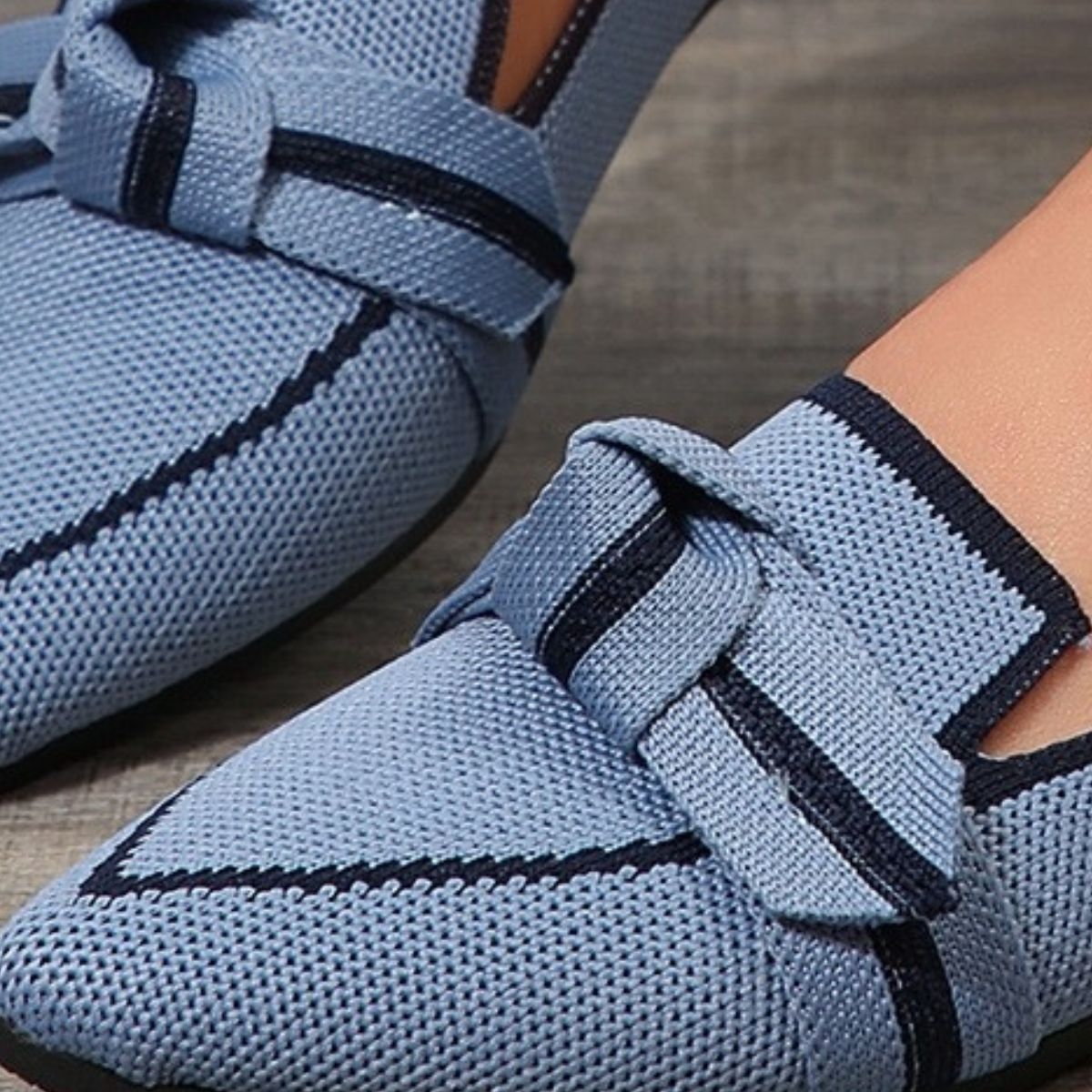 Bow Contrast Trim Point Toe Loafers - Luminous Bear Shop