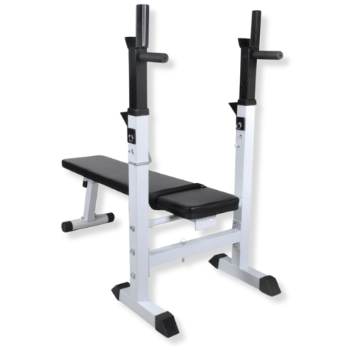 Workout Bench with Weight Rack, Barbell and Dumbbell Set 264.6 lb