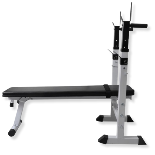 Workout Bench with Weight Rack, Barbell and Dumbbell Set 264.6 lb