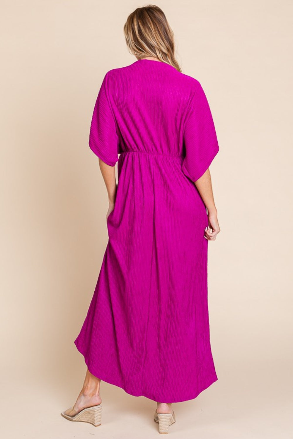 Bombom Surplice Maxi Dress with Pockets - Luminous Bear Shop