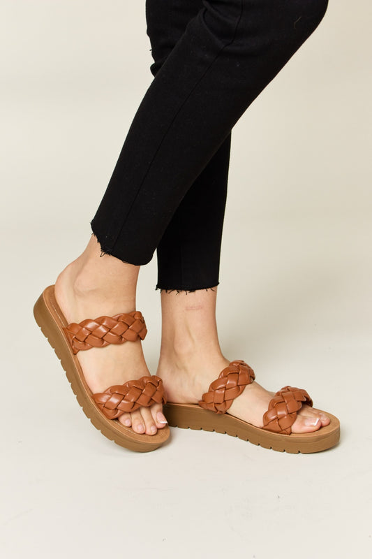 WILD DIVA Woven Dual Band Platform Sandals - Luminous Bear Shop