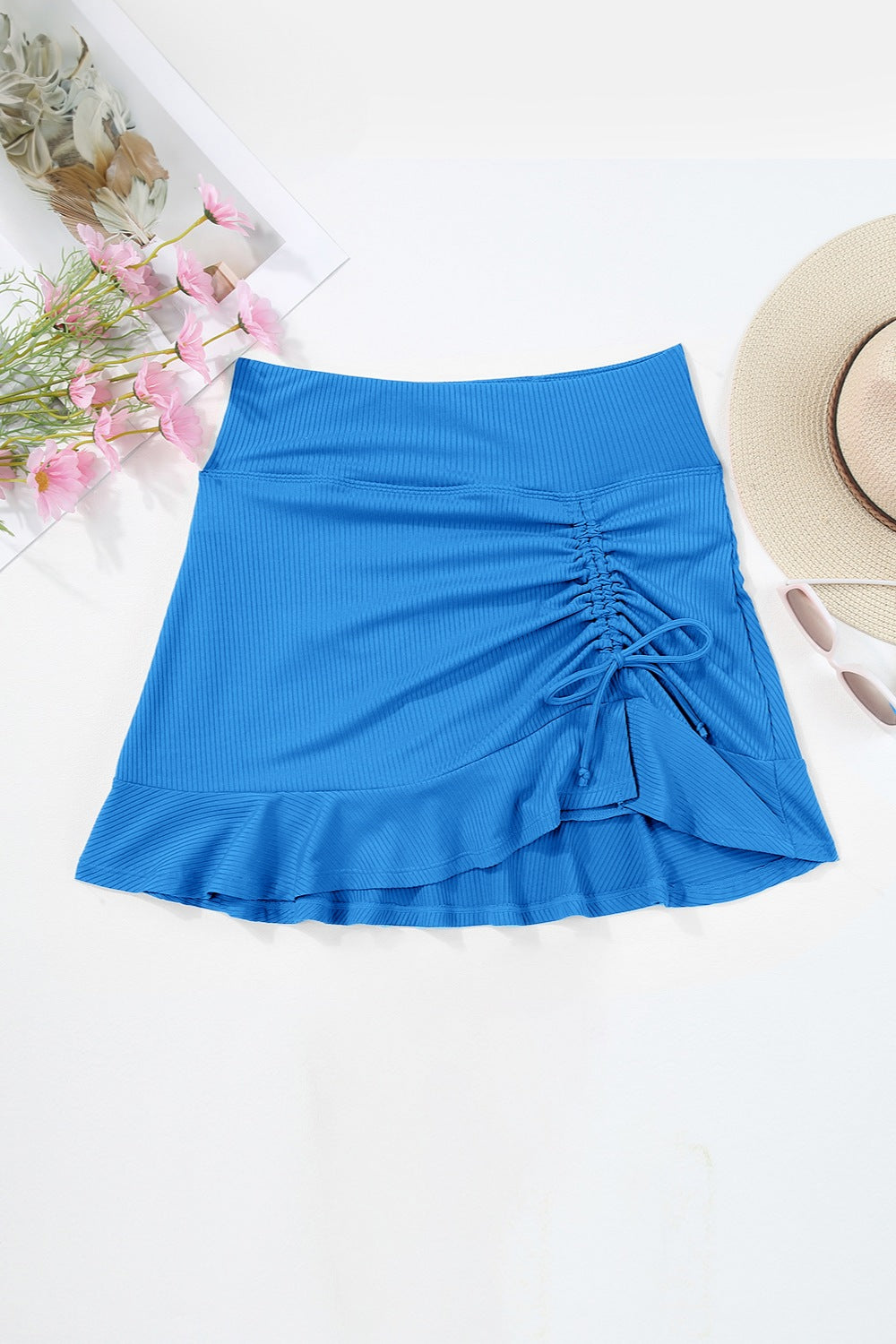 Ruffled Elastic Waist Swim Skirt - Luminous Bear Shop