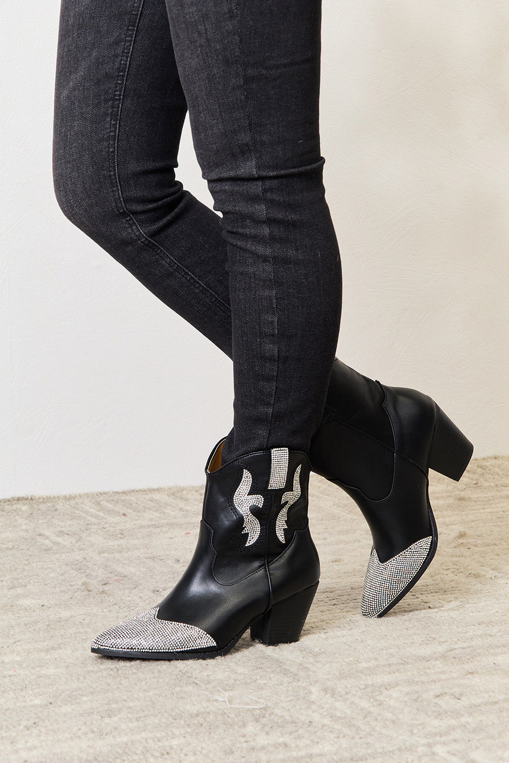 East Lion Corp Rhinestone Pointed  Boots - Luminous Bear Shop