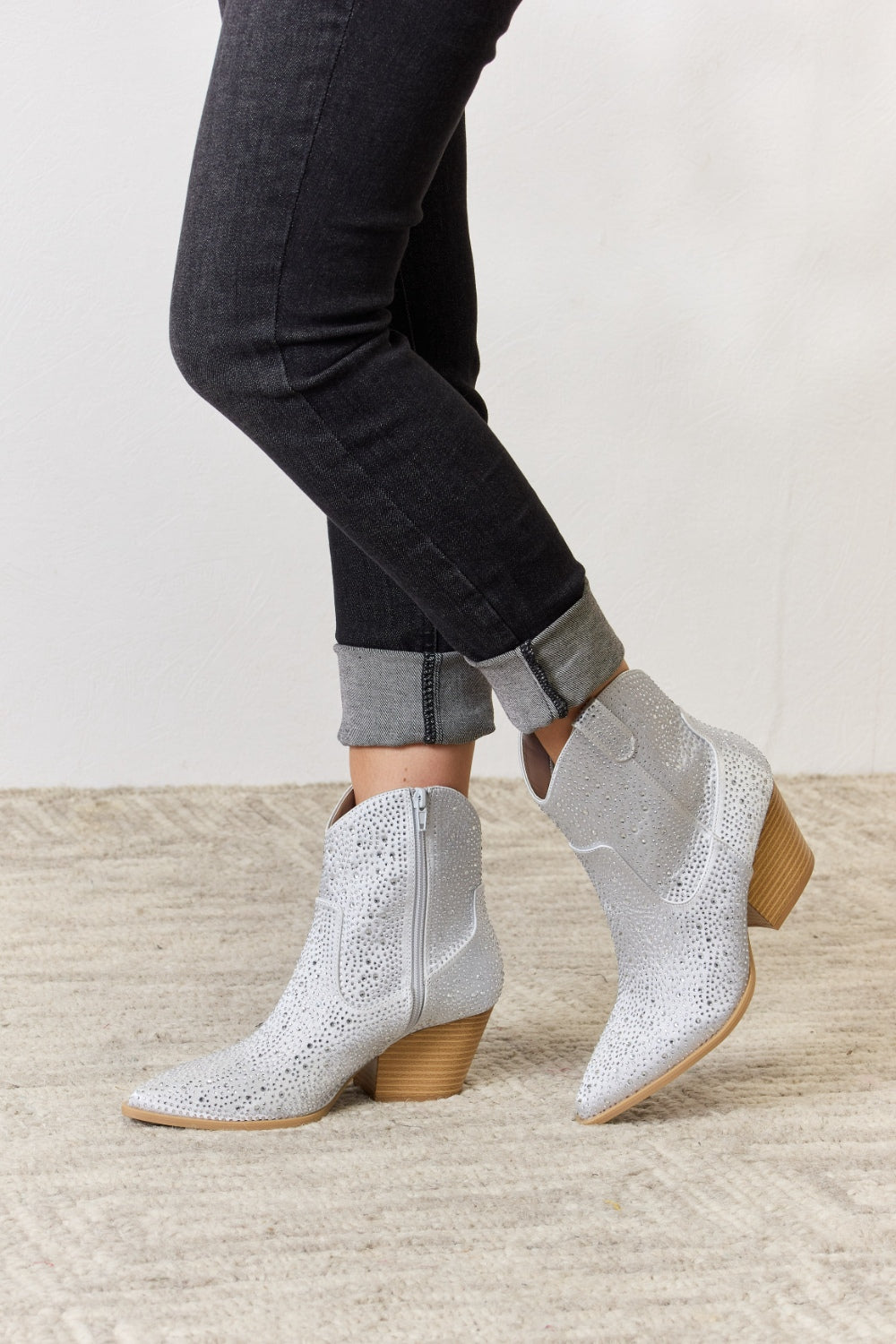 East Lion Corp Rhinestone Ankle Cowboy Boots - Luminous Bear Shop