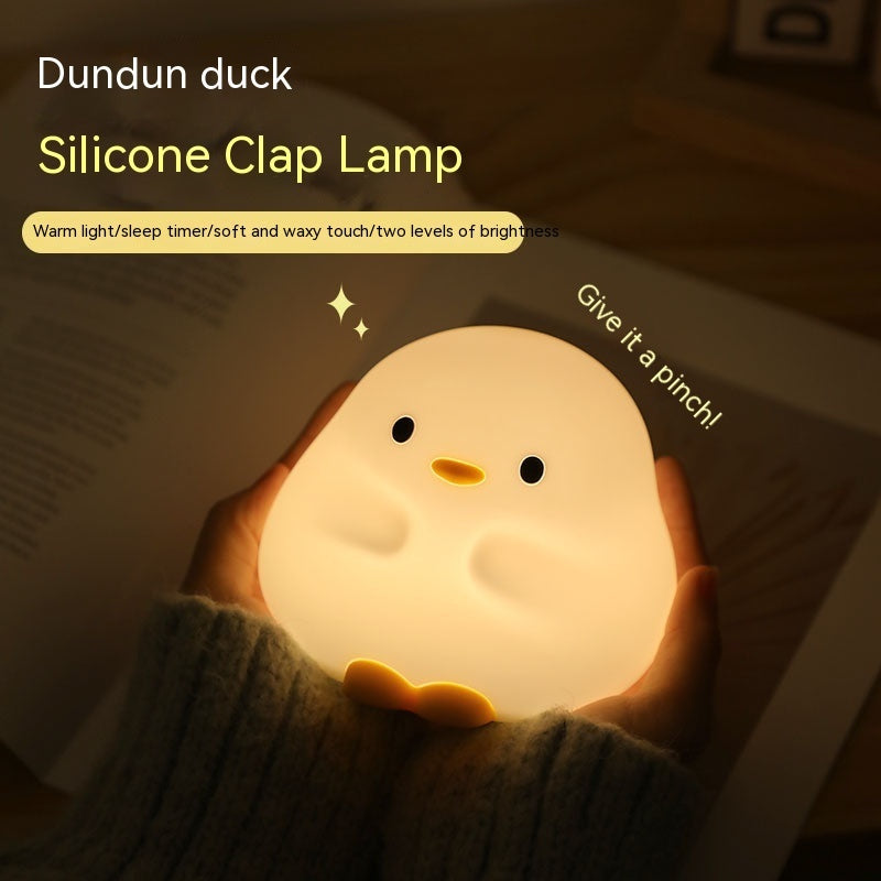 Cute Duck LED Night Lamp Cartoon Silicone USB Rechargeable Sleeping Light Touch Sensor Timing Bedroom Bedside Lamp For Kid Gift Home Decor - Luminous Bear Shop