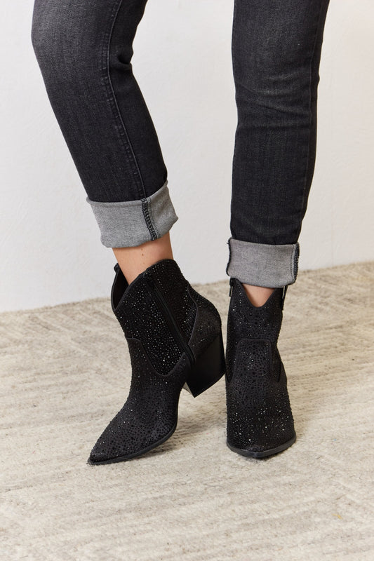 East Lion Corp Rhinestone Ankle Cowboy Boots - Luminous Bear Shop
