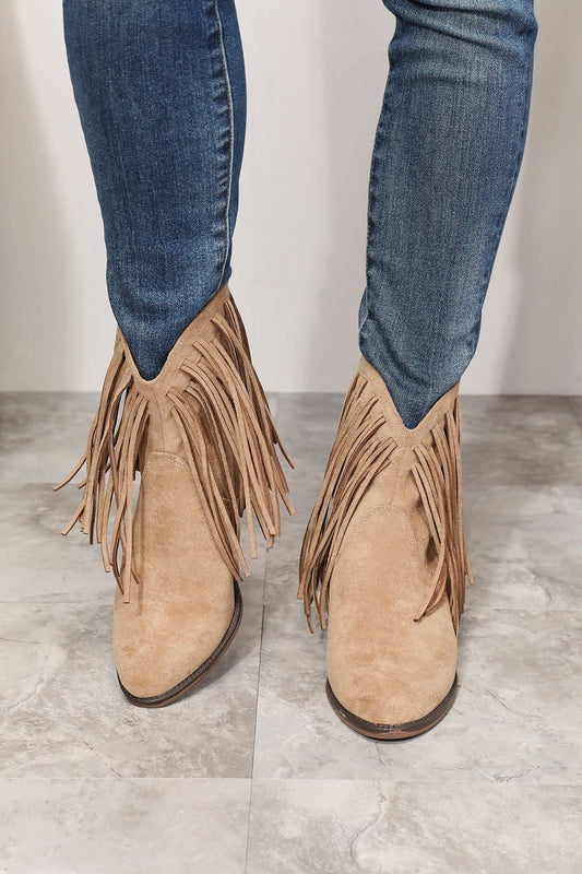 Legend Women's Fringe Cowboy Western Ankle Boots - Luminous Bear Shop