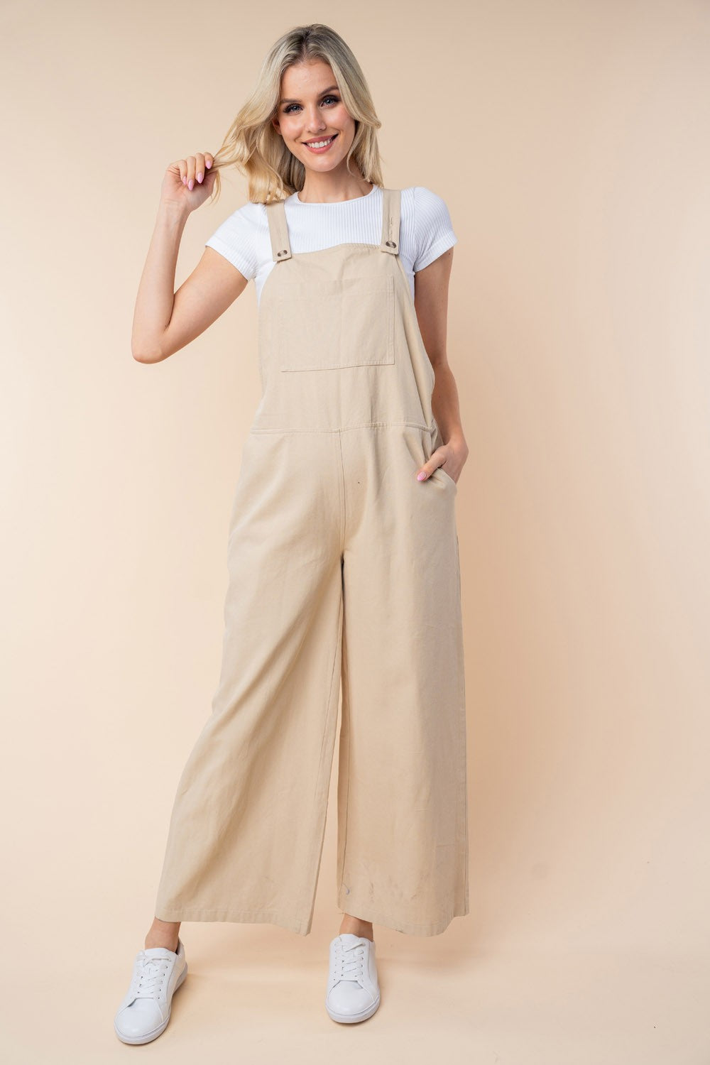 White Birch Sleeveless Wide Leg Jumpsuit - Luminous Bear Shop