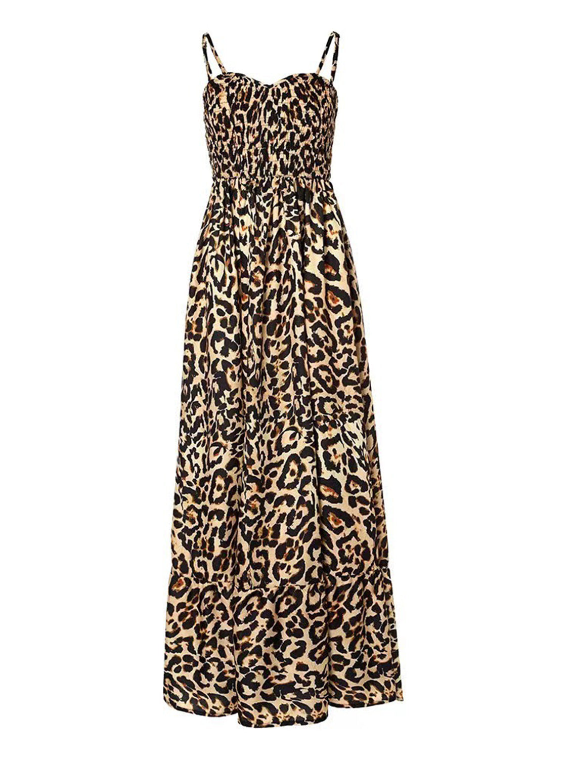 Leopard Sweetheart Neck Cami Dress - Luminous Bear Shop