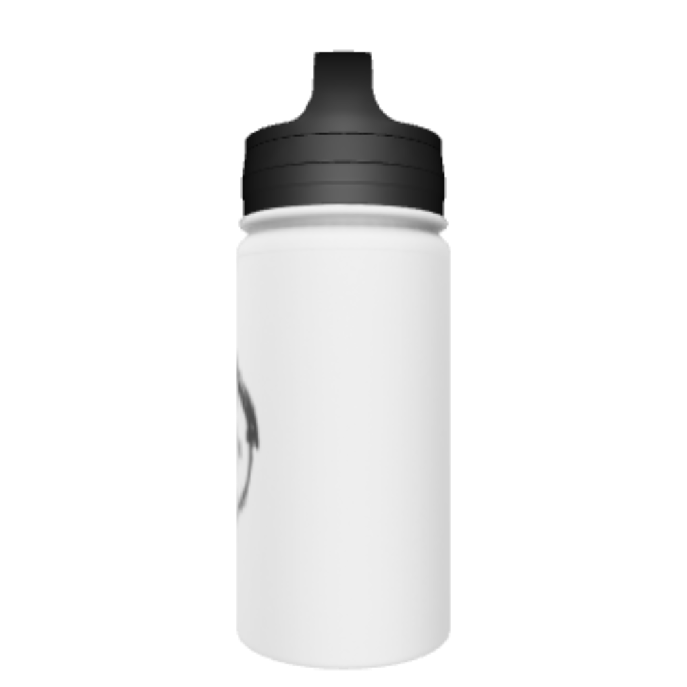 Aqualeeta 12oz Handle Lid Stainless Steel White Coated Water Bottle - Luminous Bear Shop