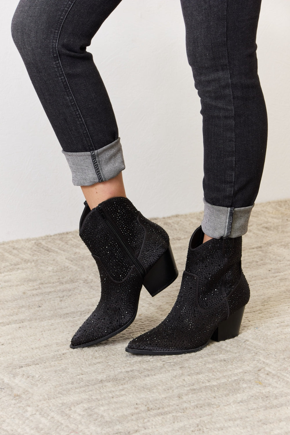East Lion Corp Rhinestone Ankle Cowboy Boots - Luminous Bear Shop