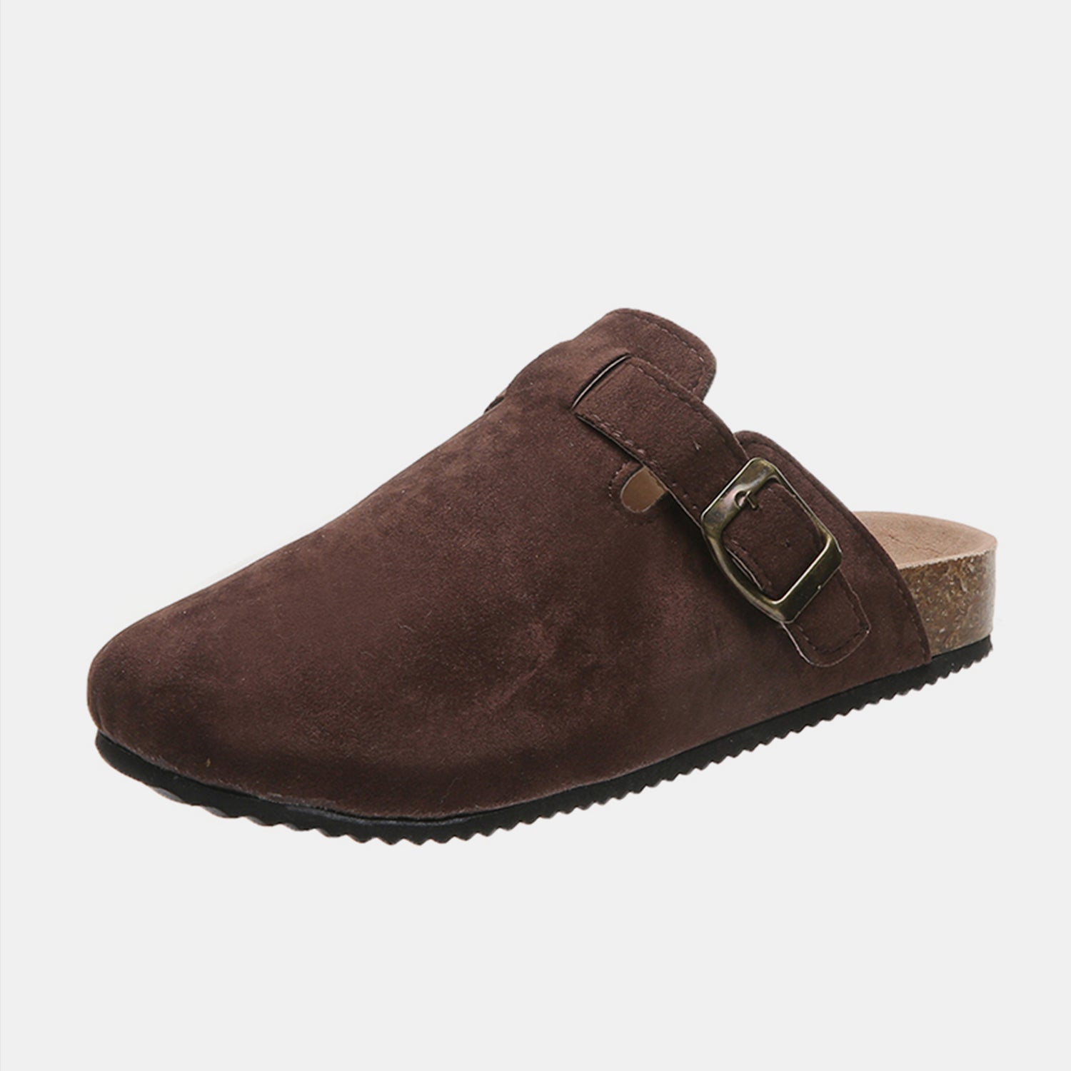 Suede Closed Toe Buckle Slide - Luminous Bear Shop