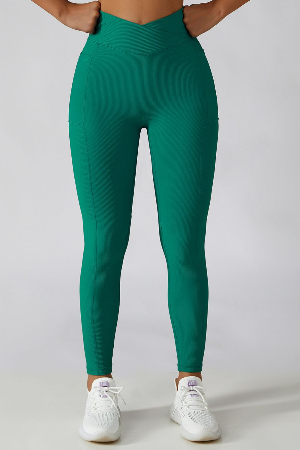 Basic Bae Crossover Waist Active Leggings - Luminous Bear Shop