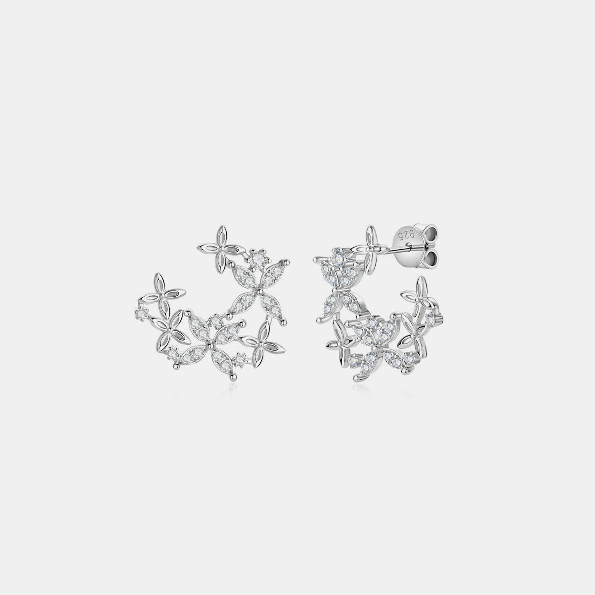 925 Sterling Silver Moissanite Lucky Clover Earrings - Luminous Bear Shop