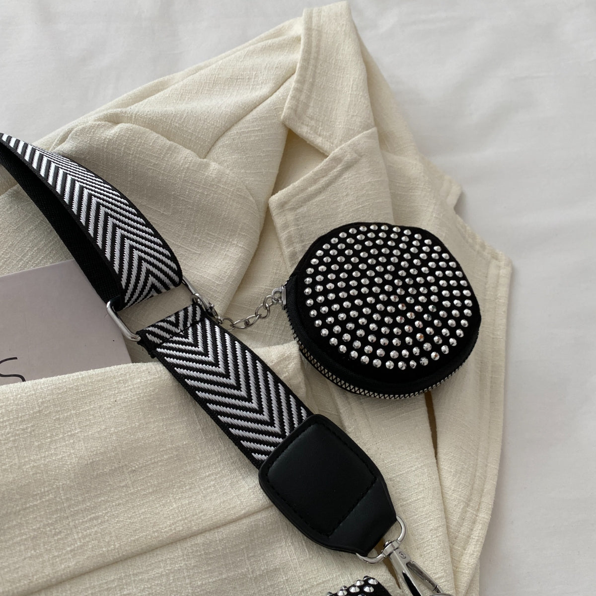 Studded Adjustable Strap Crossbody Bag - Luminous Bear Shop