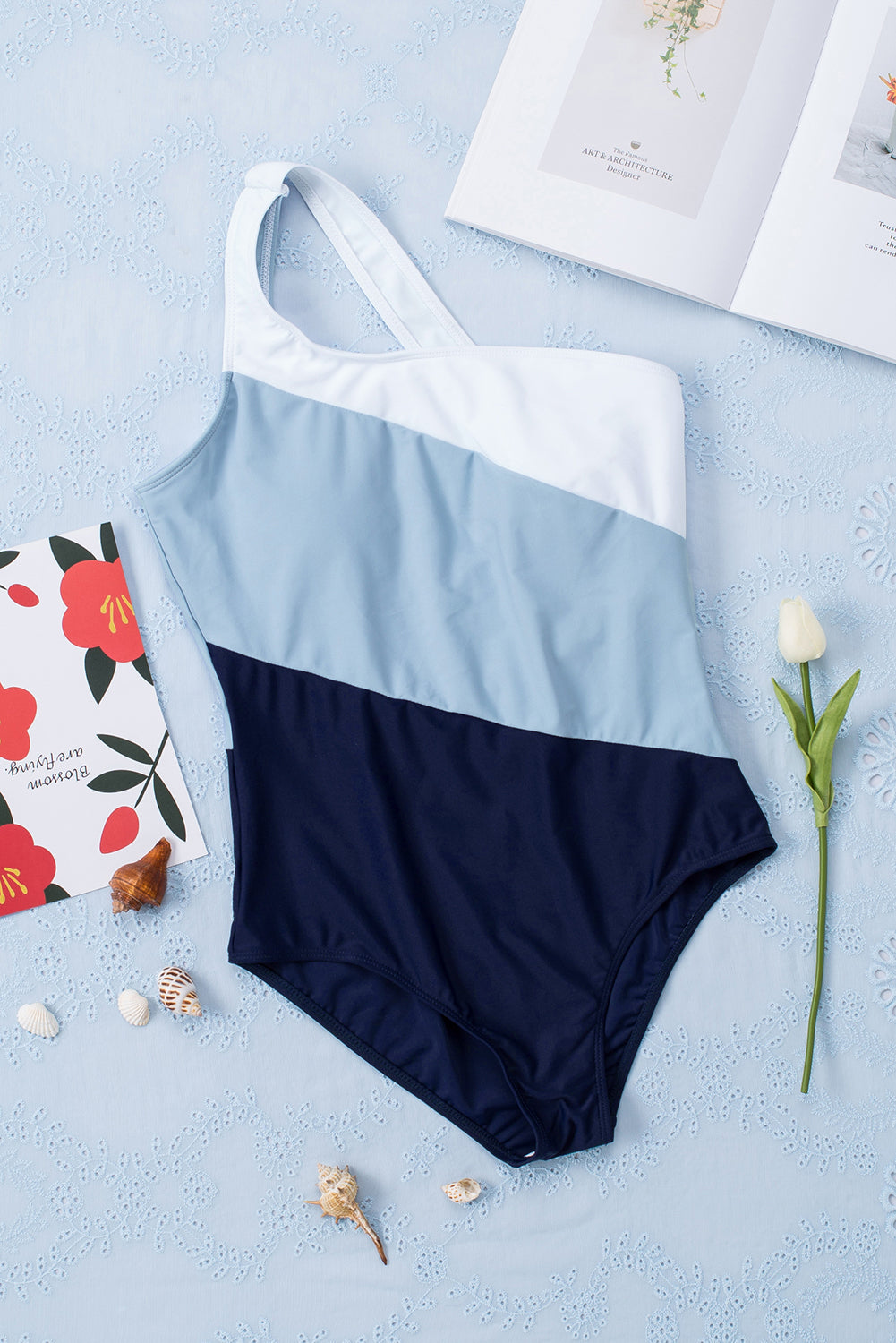 Full Size Cutout Color Block Sleeveless One-Piece Swimwear - Luminous Bear Shop