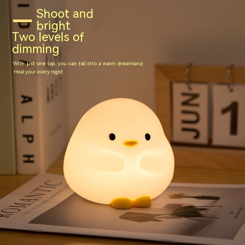 Cute Duck LED Night Lamp Cartoon Silicone USB Rechargeable Sleeping Light Touch Sensor Timing Bedroom Bedside Lamp For Kid Gift Home Decor - Luminous Bear Shop