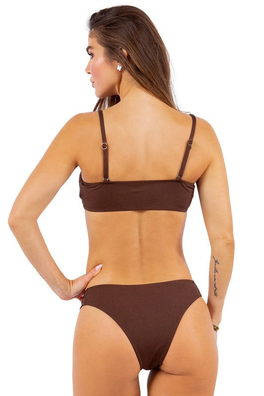 Two Piece Bikini with Lace Cut Out - Luminous Bear Shop