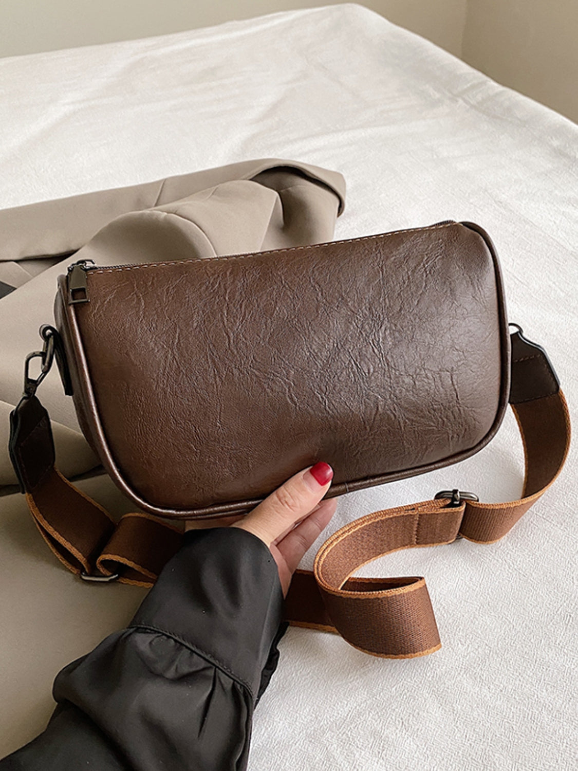 PU Leather Fringe Studded Crossbody Bag - Luminous Bear Shop