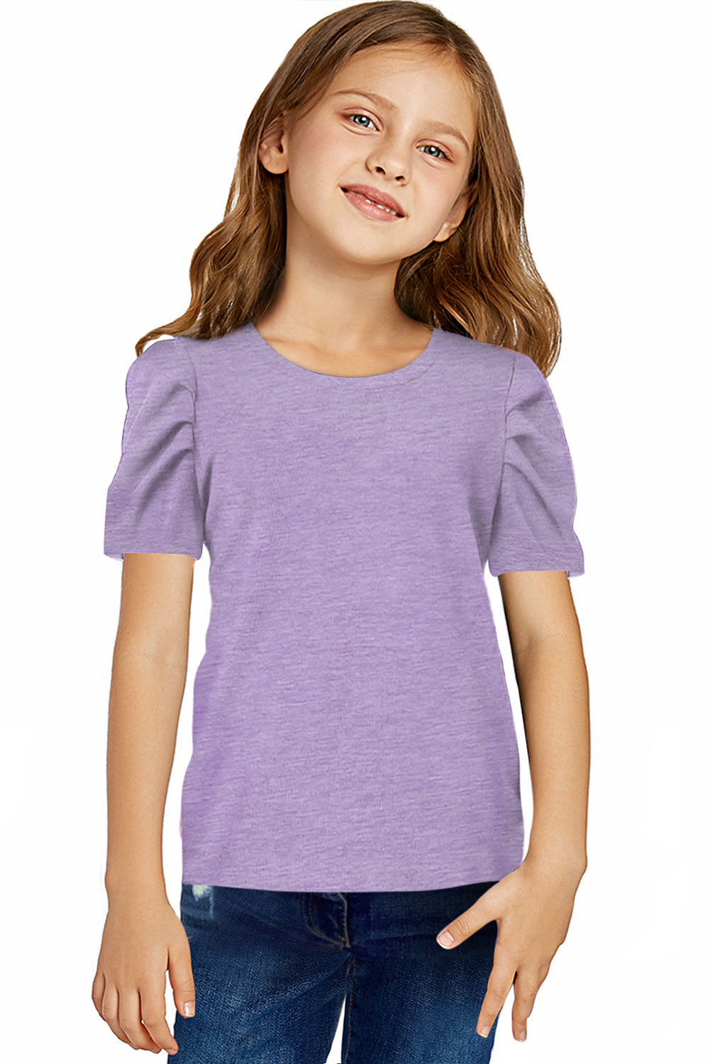 Round Neck Puff Sleeve T-Shirt - Luminous Bear Shop