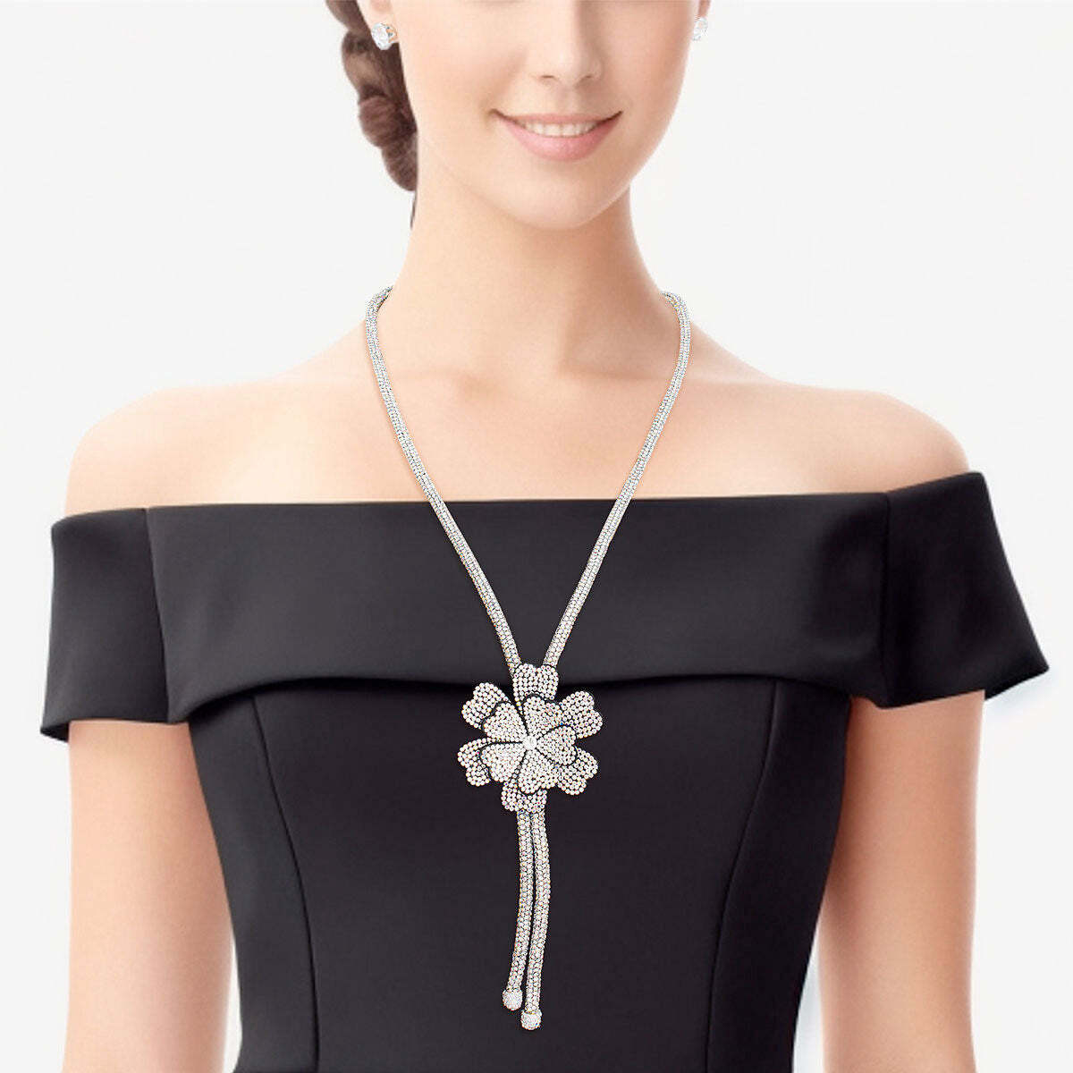 Bolo Necklace AURBO Stone Flower Set for Women - Luminous Bear Shop