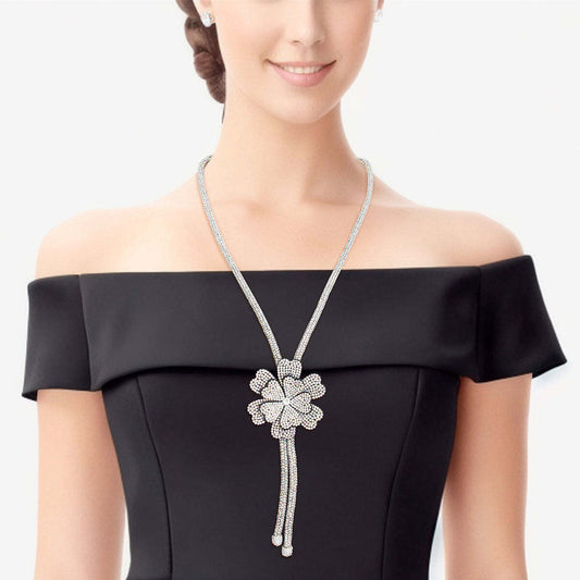 Bolo Necklace AURBO Stone Flower Set for Women - Luminous Bear Shop