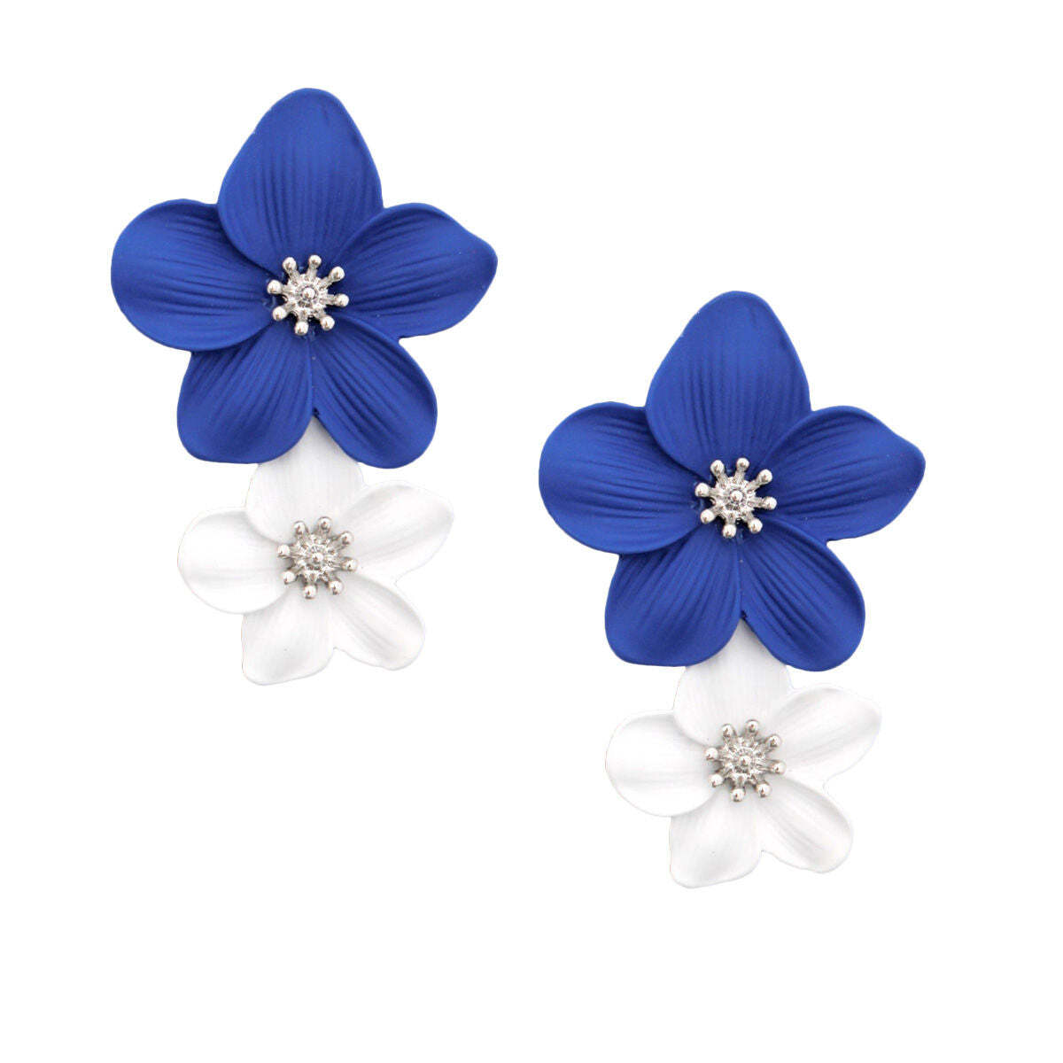 Blue White Flower Earrings - Luminous Bear Shop
