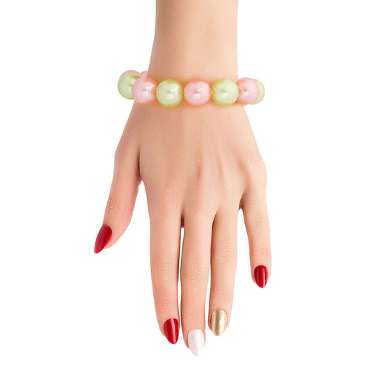 Pink Green Bubble Gum Pearl Bracelet - Luminous Bear Shop