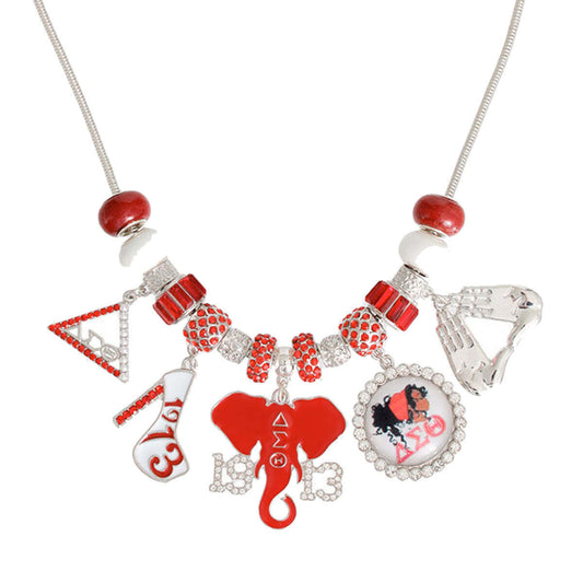 Red White DST Charm Necklace|18 inches - Luminous Bear Shop