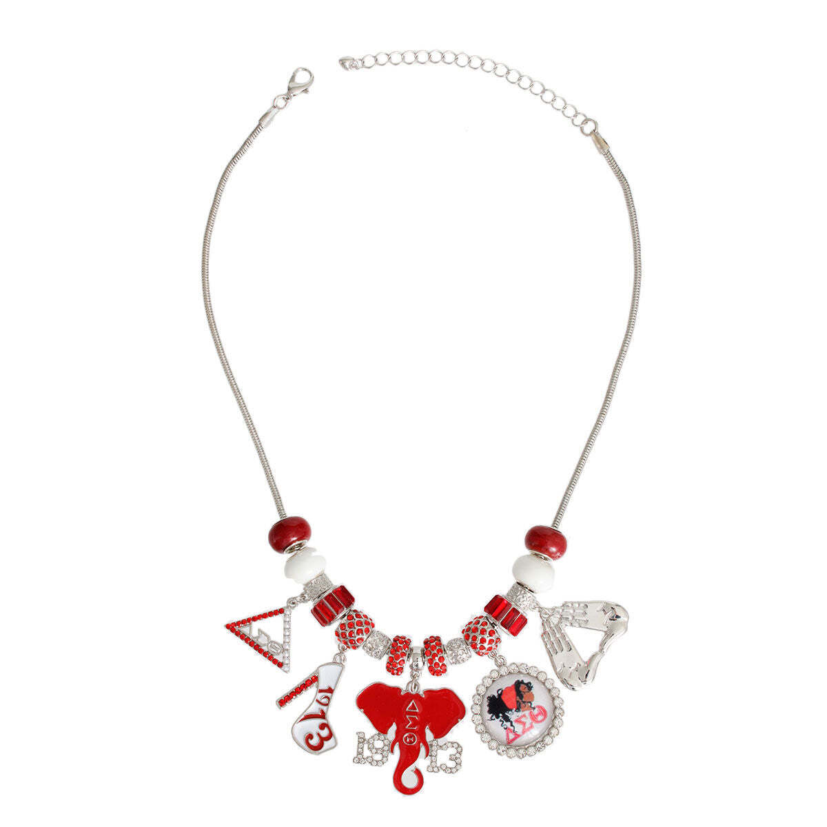 Red White DST Charm Necklace|18 inches - Luminous Bear Shop