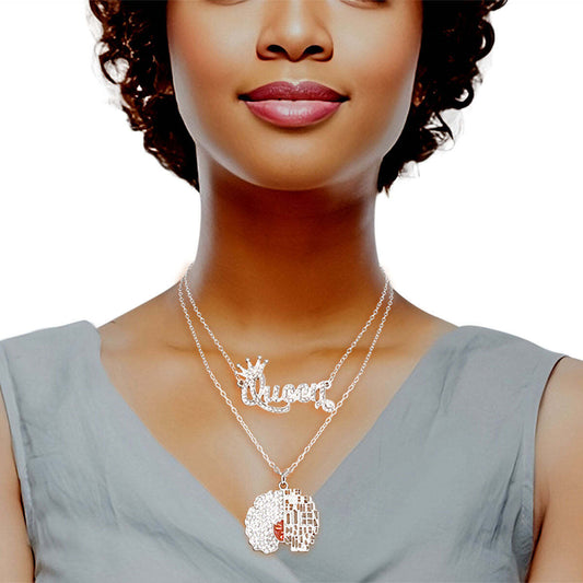 Silver Queen Afro 2 Pcs Chains - Luminous Bear Shop