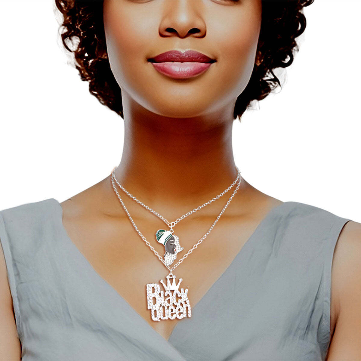 Silver Black Queen 2 Pcs Chains - Luminous Bear Shop