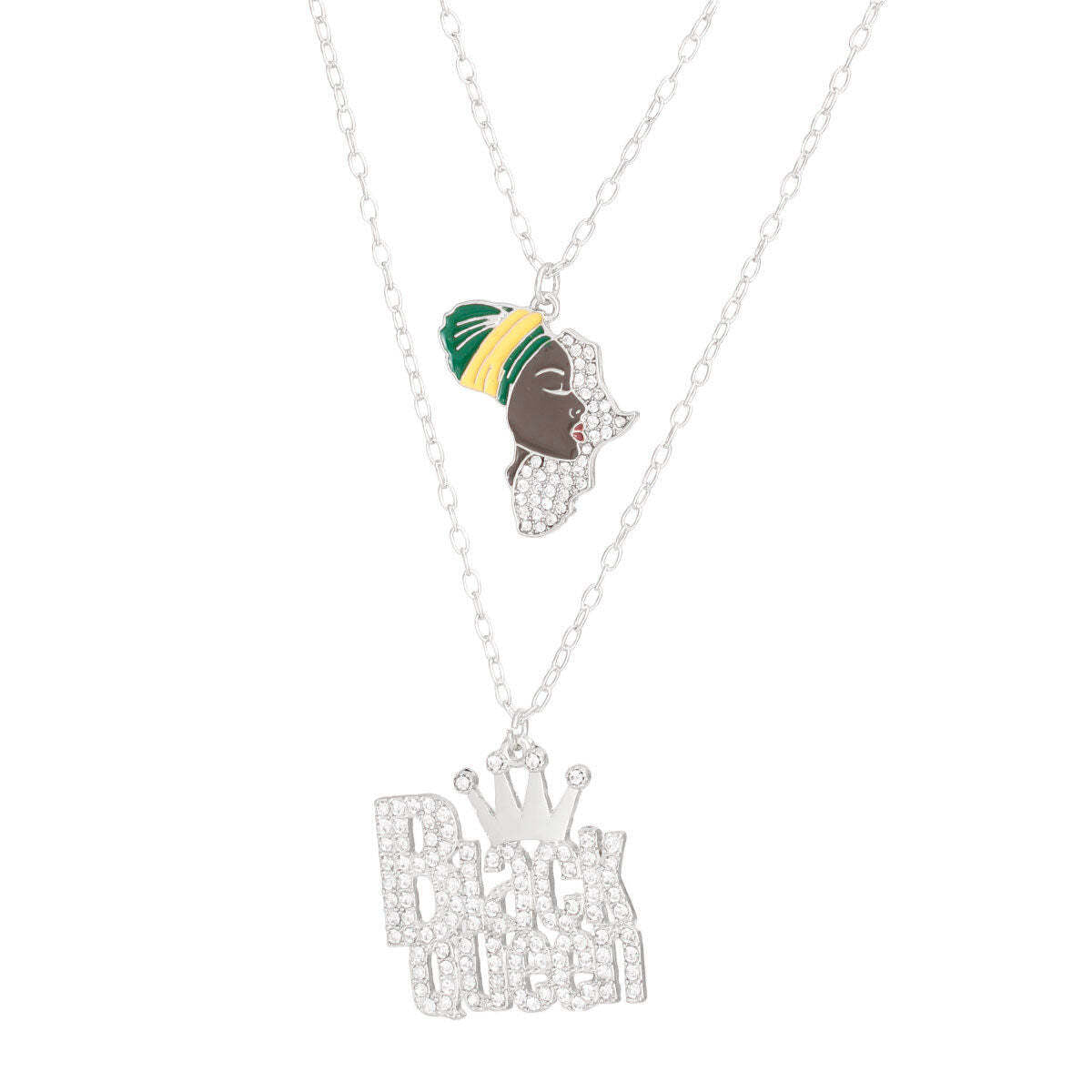 Silver Black Queen 2 Pcs Chains - Luminous Bear Shop