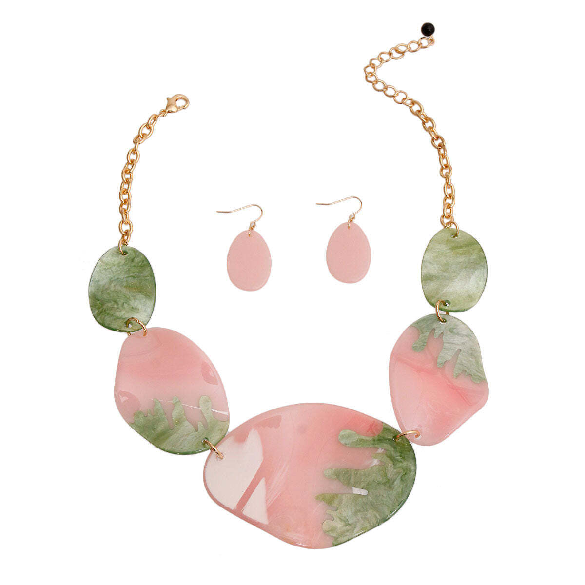 AKA Light Pink Green Dipped Necklace - Luminous Bear Shop