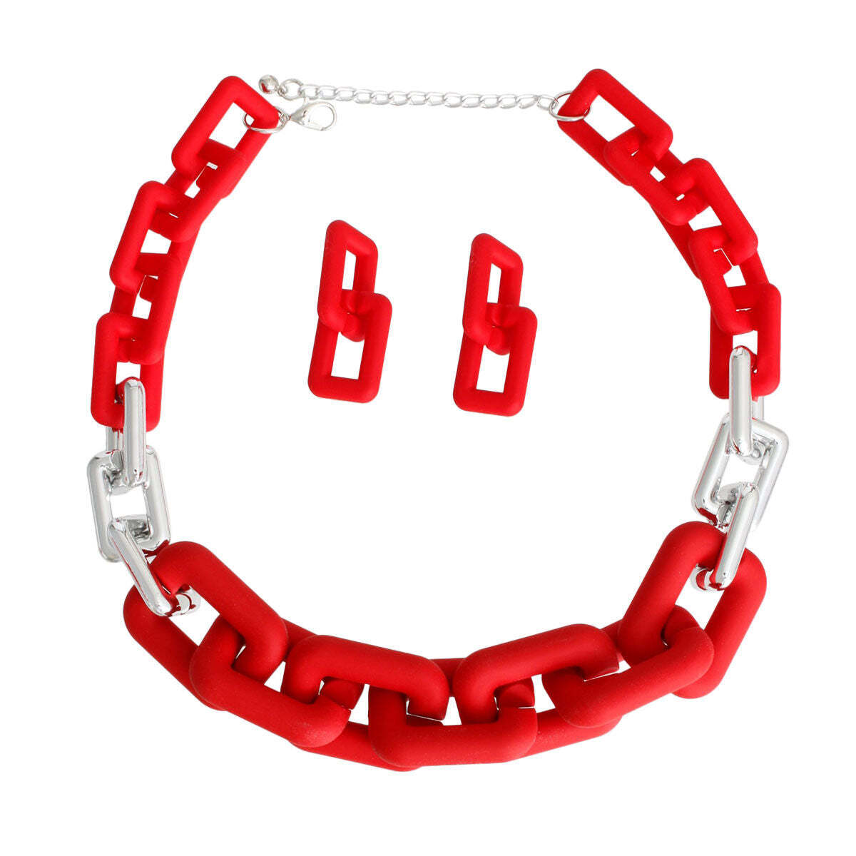 Red Rubber Rectangle Chain - Luminous Bear Shop