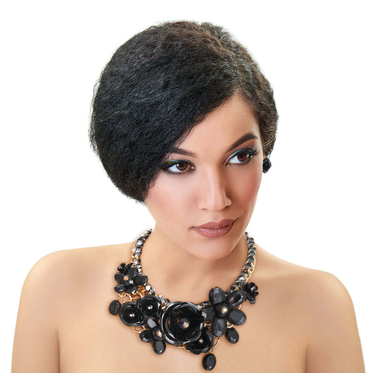 Black Rose Chunky Collar Gold Necklace - Luminous Bear Shop